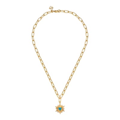 18K Gold Plated Teal Heart Necklace