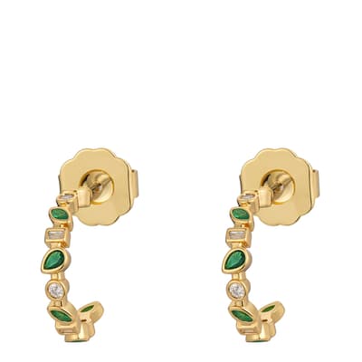 18K Gold Plated Infinity Emerald Earrings