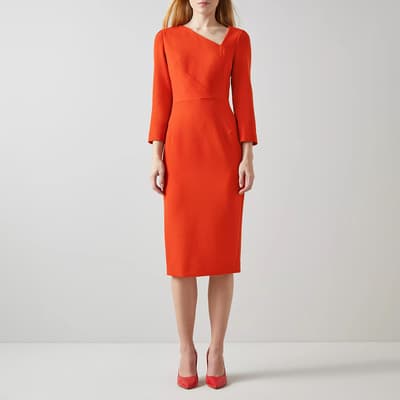 Orange Alexis Wool Dress