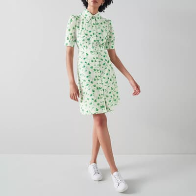 Green Cotton Blend Amy Dress