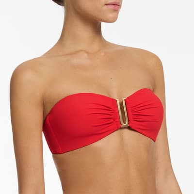 Red Bandeau Bikini Top 