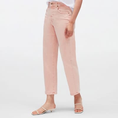 Pink Straight Stretch Jeans
