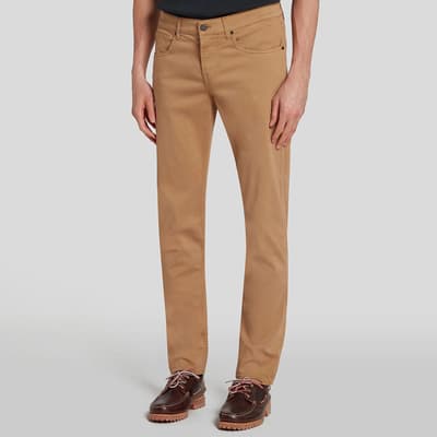 Beige Slimmy Tapered Trousers