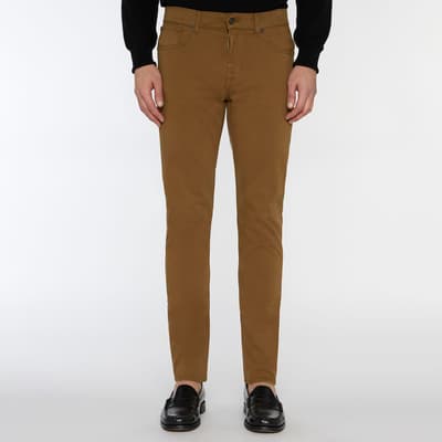 Brown Slimmy Tapered Stretch Jeans
