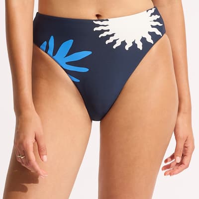 Navy La Palma High Waisted Bikini Bottom