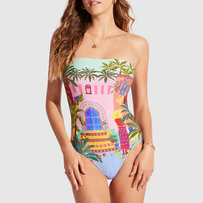 Azure On Vacation Bandeau One Piece