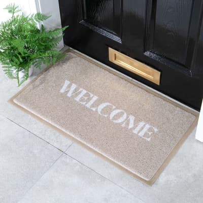 Beige Welcome Doormat (70 x 40cm)