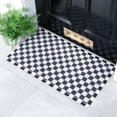 Black Check Doormat (70 x 40cm)