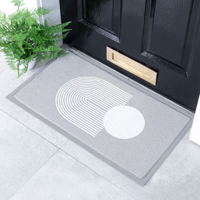 Grey Abstract Sphere Indoor & Outdoor Doormat - 70x40cm