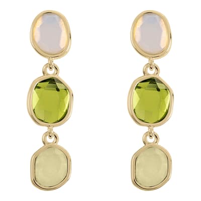 Tulip Street 18ct Gold Plated Hanging Charm Stone Earrings