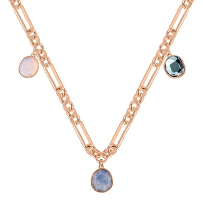 Tulip Street 18ct Rose Gold Plated Stone Charm Necklace