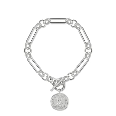 Signature Penny Silver Plated Hammered Penny Bracelet