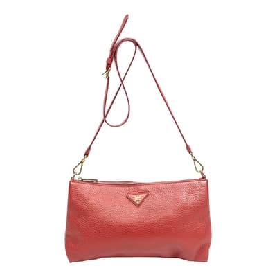Red Horizontal Zip Crossbody Shoulder Bag
