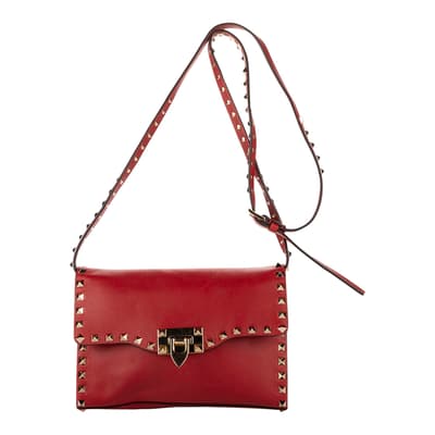 Red Rockstud sling Shoulder Bag