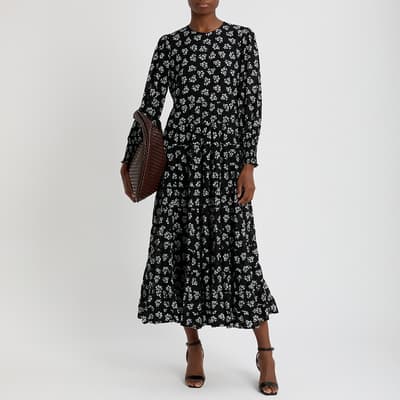 Black Floral Maxi Dress Size M 