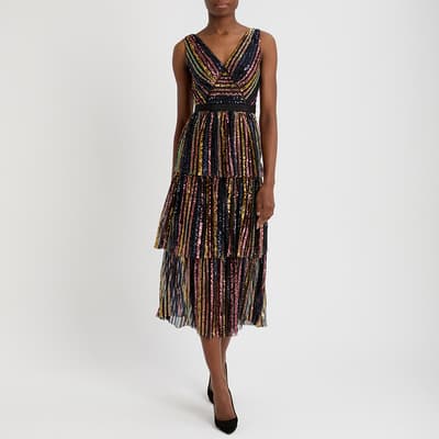 Multicoloured Sequin Dress UK 6