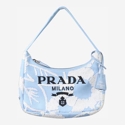 Prada Blue Re-Edition 2000 Patterned Shoulder Bag 