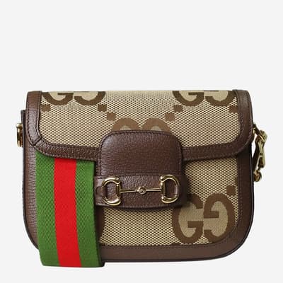 Gucci Brown Monogram Horsebit 1955 Mini Bag