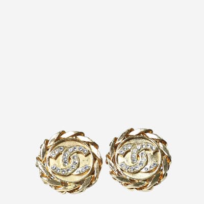 Chanel Gold Coco Mark Click On Earrings