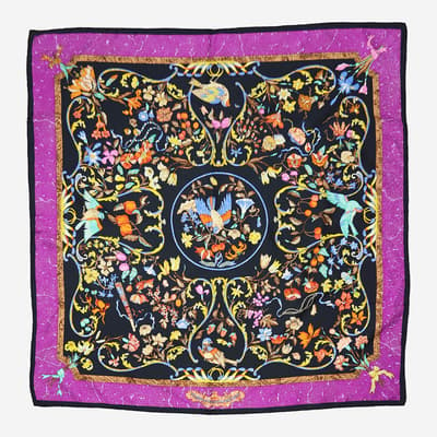 Hermes Multicolour Floral Silk Scarf