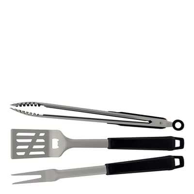 3 Piece Black Collection Barbeque Tools Set