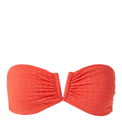 Orange Alba Apricot Zigzag Bikini Top