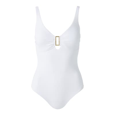 White Tuscany Pique Swimsuit
