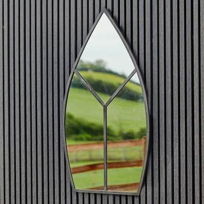 Leaf Arch Outdoor Mirror Natural Black H90cm W50cm