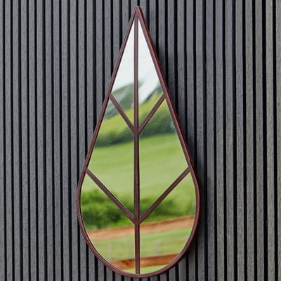 Leaf Outdoor Mirror Natural Rust H90cm W50cm