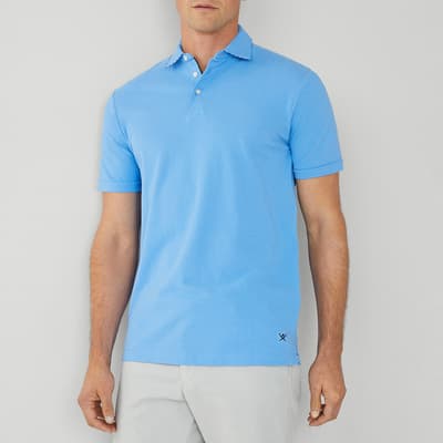 Blue Classic Fit Pique Cotton Polo Shirt