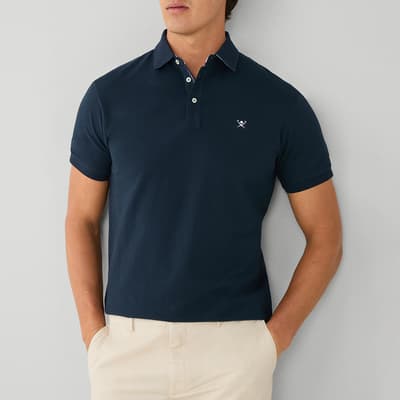Navy Classic Fit Pique Cotton Polo Shirt