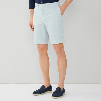 Pale Blue Slim Fit Kensington Cotton Shorts