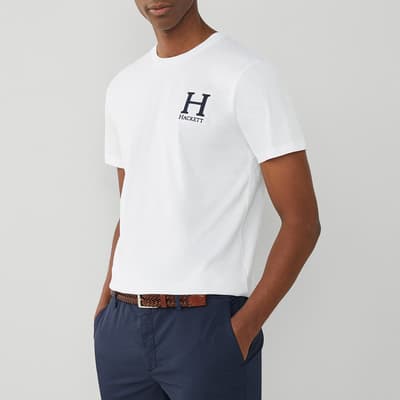 White Classic Fit H Logo T-Shirt