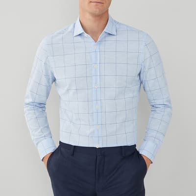 Blue Check Slim Fit Cotton Shirt