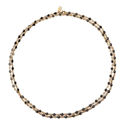 Gold Black Date Chain Necklace