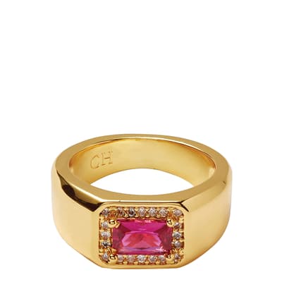 Gold Pink Lady Boss Ring