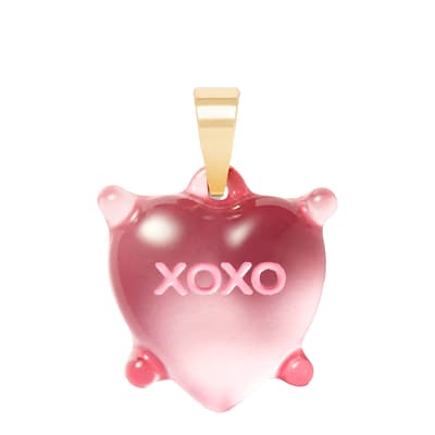 Bubblegum Pink Dilemma XOXO Heart Pendant