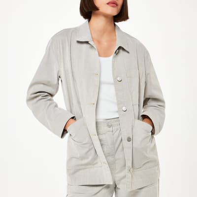 Grey Sylvie Ribbed Cotton Jacket