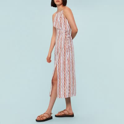 Multi Wiggle Stripe Linen Blend Dress 