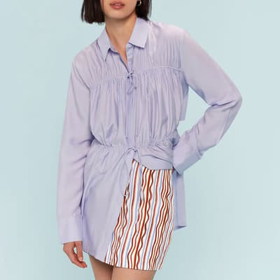 Multi Wiggle Stripe Linen Blend Mini Skirt