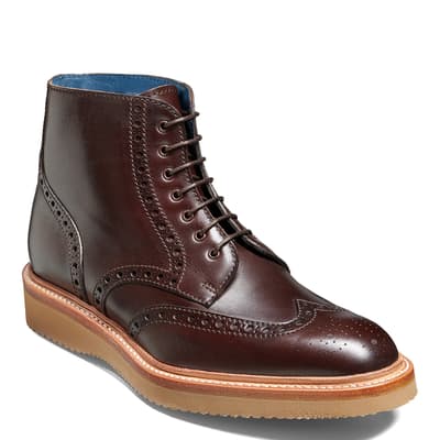 Chocolate Brown Terry Brogue Boot 