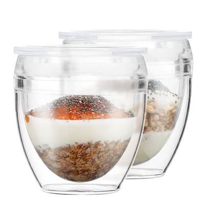Set of 2 Pavina to Go Double Wall Tumbler with Lid 0.2L, 6oz