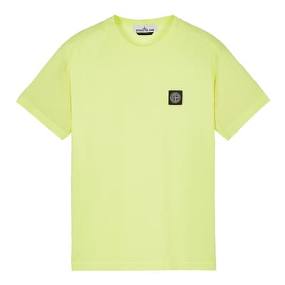 Yellow Patch Logo Cotton T-Shirt