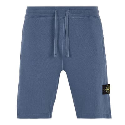 Blue Regular Fit Cotton Bermuda Shorts