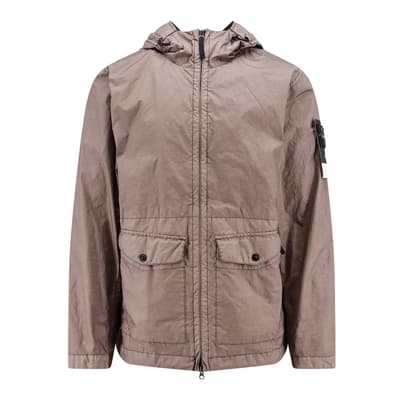 Brown 3 Layer Hooded Performance Jacket