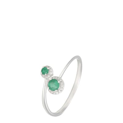 White Gold Levitha Emerald Ring