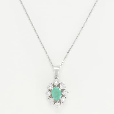 White Gold Thea Emerald Necklace