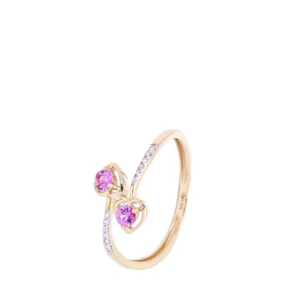 Yellow Gold Dyanne Pink Sapphire Ring
