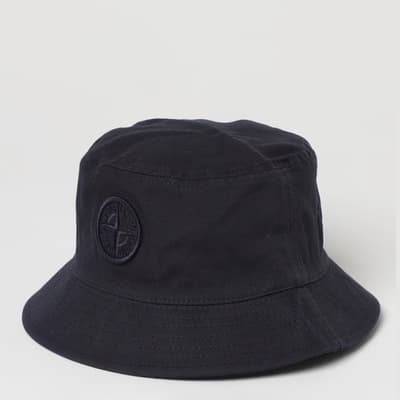 Navy Compass Logo Cotton Bucket Hat