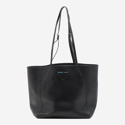 Black Leather Prada Tote Bag